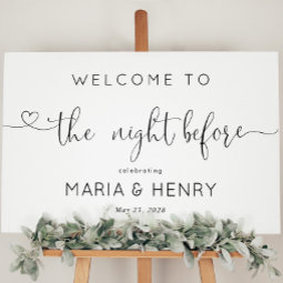 The Night Before Wedding Dinner Rehearsal Welcome Foam Board Zazzle