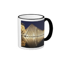 The night view of the glass Pyramid of Musee du Mugs