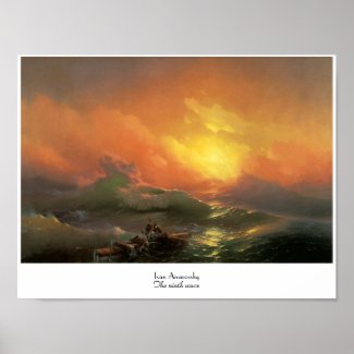 The ninth wave Ivan Aivasovsky seascape waterscape Poster