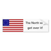 The North won sticker round star flag Bumper Stickers
