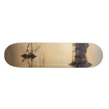 "The Oarsman" Tiber River Watercolor Skateboard