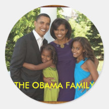 THE OBAMA FAMILY ROUND STICKERS
