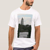 The Ocracoke Lighthouse at the end of the harbor. t-shirts