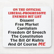 The Official Liberal-Progressive Enemies Hit List Mouse Pads