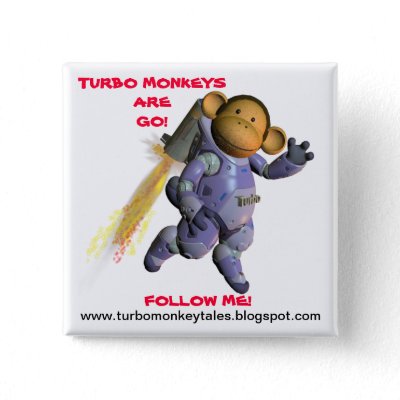 The Official Turbo Monkey Crit Crew Blog Launch Pinback Buttons