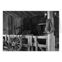 The old Barn - black n white Cards