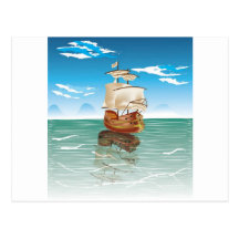 The old boat and the sea postcard