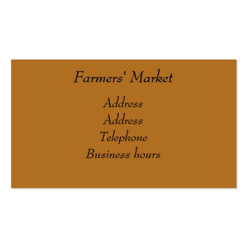 The Old Family Farm business card (back side)