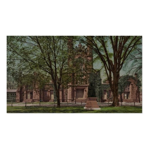 The Old library, Yale College rare Photochrom Business Card (back side)