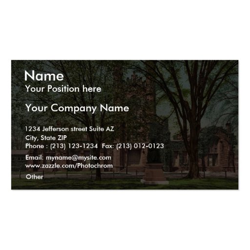 The Old library, Yale College rare Photochrom Business Card (front side)