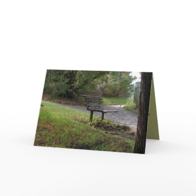 The Old Park Bench Greeting Cards by Janz_Art
