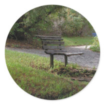 The Old Park Bench Sticker by Janz_Art The Old Park Bench Sticker