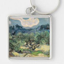 the olive trees,1889, Vincent van Gogh Keychains