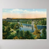 The Olympian Train, Short Line Bridge Vintage Poster