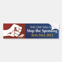 THE ONE Who Will Stop the Spending Bumper Sticker