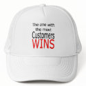 The one with the most customers wins hats by businessnation The one with the most customers wins hats