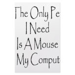 The Only Pet I Need Is A Mouse In My Computer Custom Stationery
