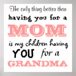 The only thing better than having you for a Mom Posters