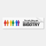 THE ONLY THING GAY MARRIAGE THREATENS IS BIGOTRY BUMPER STICKERS