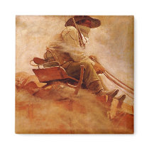 The Ore Wagon by NC Wyeth Magnets
