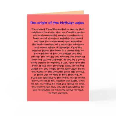 a mock history of the birthday
