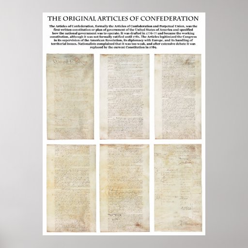 The ORIGINAL American Articles of Confederation Posters