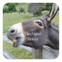 The Original Jackass Funny Donkey Mule Farm Animal Square Stickers