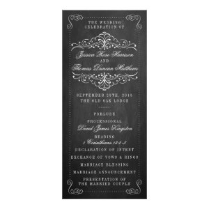 The Ornate Chalkboard Wedding Collection - Program Rack Card Design