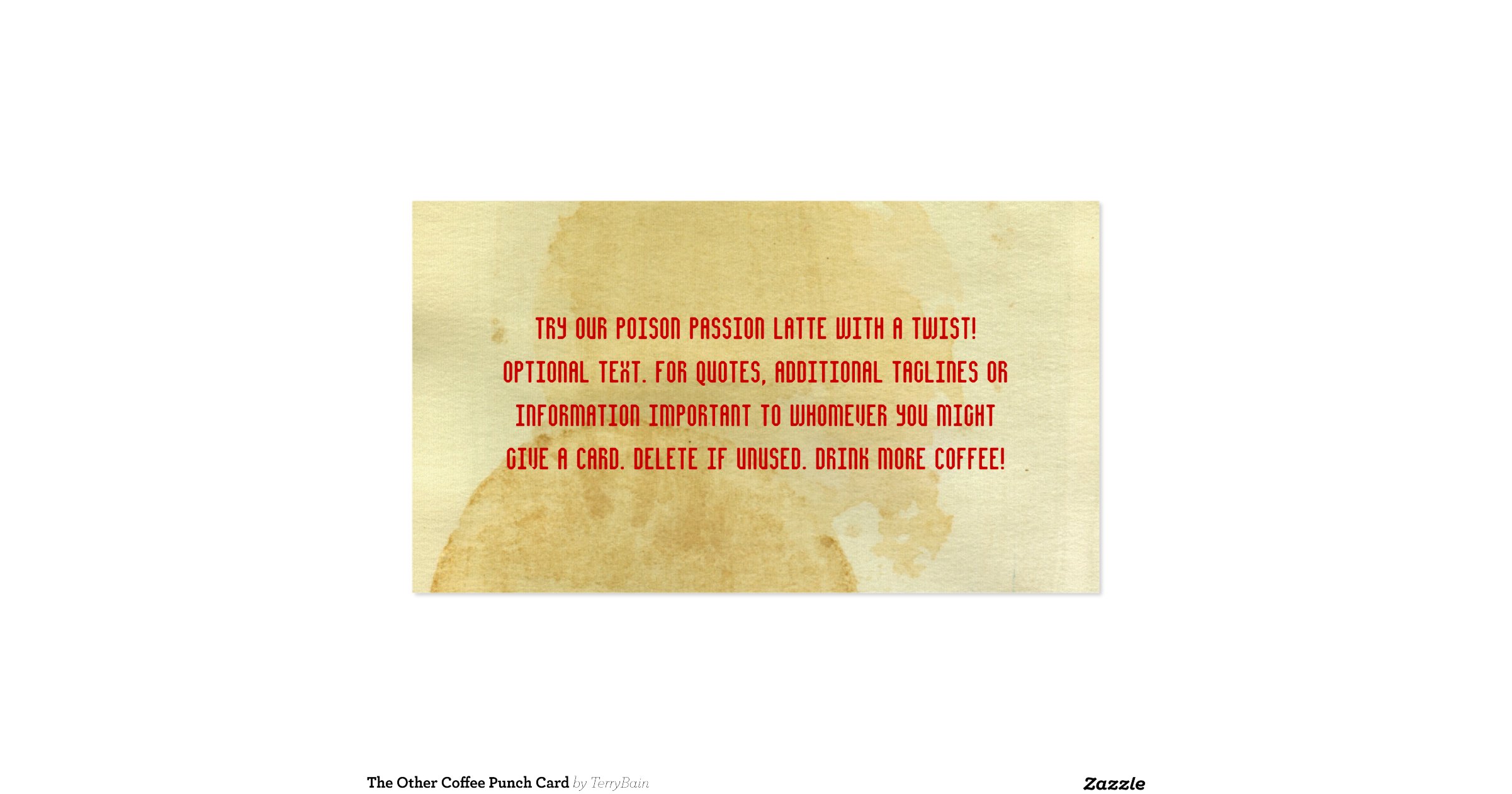 the other coffee punch card double sided standard business punch business card