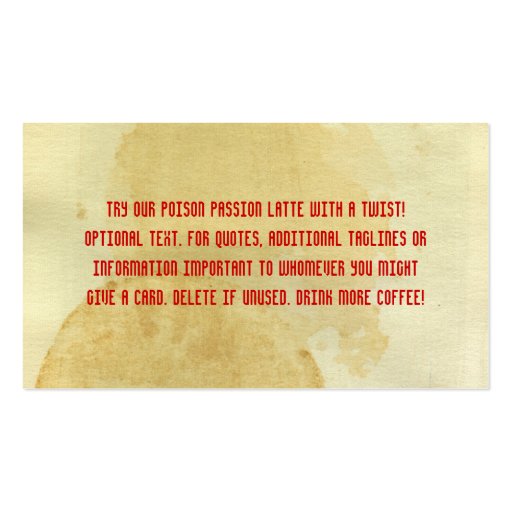 The Other Coffee Punch Card Business Card Templates (back side)