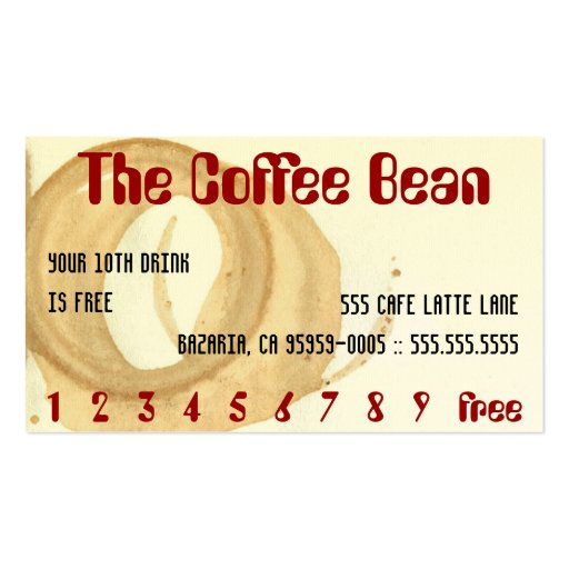 The Other Coffee Punch Card Business Card Templates