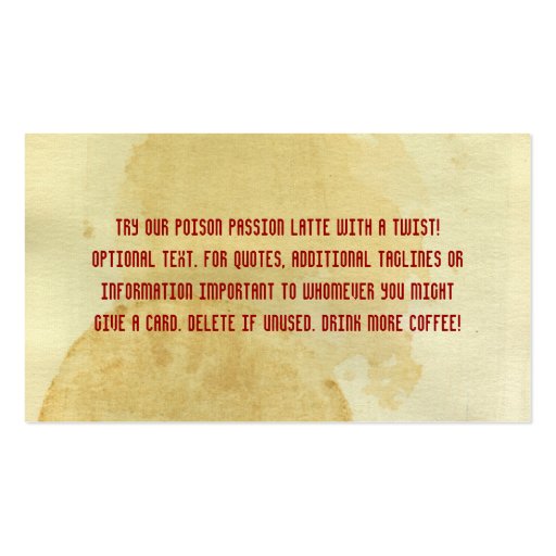 The Other Coffee Punch Card Business Card Templates (back side)