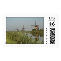 The other side of Kinderdijk postage