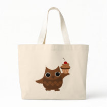 The Owl and the Cupcake Canvas Bags