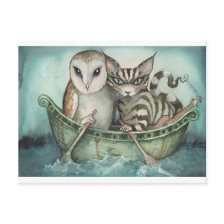 the owl and the pussy-cat postcard