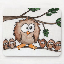 The Owl Family mousepads