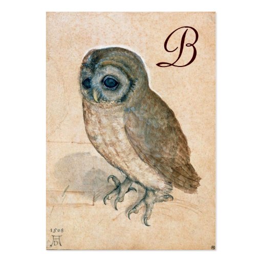 THE OWL Monogram Business Card Templates (back side)