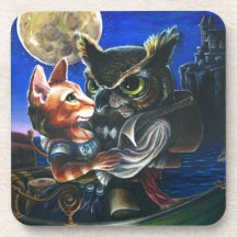 The Owl & the Pussycat Beverage Coasters