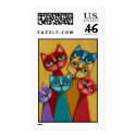 The painted cat family postage by wolfmountainstudio The painted cat family postage