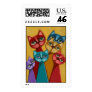 The painted cat family postage