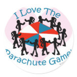 The Parachute Game Round Stickers