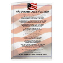 The Parents Creed of a Sailor Greeting Card