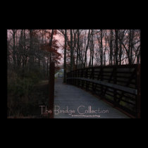 The park wood bridge at sunset posters