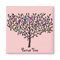 The Parrot Tree magnets by Coconutzoo The Parrot Tree magnets