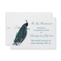 The Peacock Collection Be My Bridesmaid Custom Invites