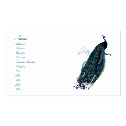 The Peacock Collection Business Card Template (front side)
