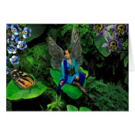 The Peacock Fairy, Blank Inside Greeting Card