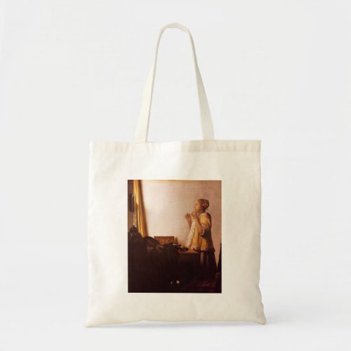 The Pearl Necklace by Johannes Vermeer Tote Bags