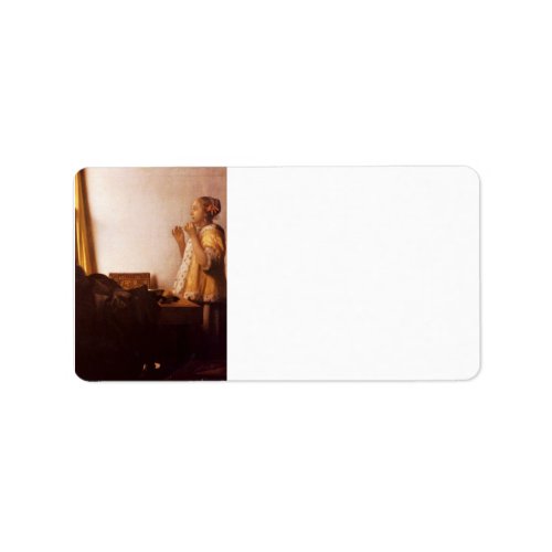 The Pearl Necklace by Johannes Vermeer Personalized Address Label