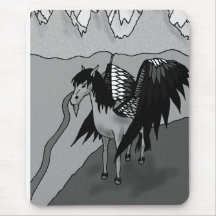 The Pegasus (b&w) Mousepads